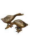 Brass Ducks Geese Set of 2 Brass Woodland Animals Vintage lot of 2 