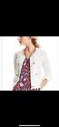 NWT CAbi Piazza White Linen Blend Jacket Cream Small #5096