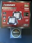 NEW HUSKY RECHARGEABLE 2-PACK LED WORK LIGHT 1000 LUMENS USB LITHIUM  100777482