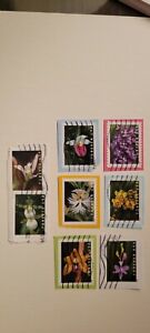 Scott #5445-54 2020 8 of 10 55c Wild Orchids Booklet Stamps. Used on Paper