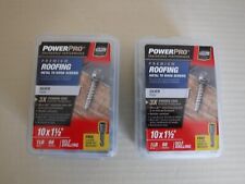 Power Pro Roofing Screws,#10x1-1/2 , Metal to Wood ,silver (2 Pk Of 98 Pcs Each)
