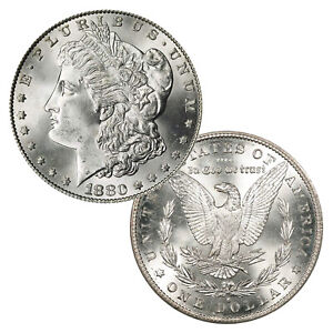 1880 S Morgan Silver Dollar $1 Brilliant Uncirculated BU 90% Silver