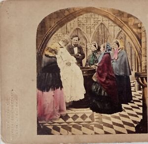 The Christening LSC Hand Tinted Stereoview