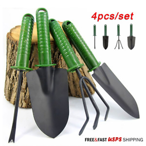 4pcs Garden Tools Set Trowel Rake Shovel Heavy Duty Metal Outdoor Ergonomic Kit
