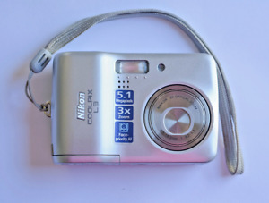 New ListingNikon COOLPIX L3 5.1MP Digital Camera - Silver *TESTED* w/128 MB SD card
