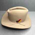 Vintage Stetson Marlboro Beige Beaver Felt Cowboy Hat Size 7.5 Long Oval