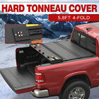 5.7/5.8FT 4-Fold Hard Truck Bed Tonneau Cover For 2009-2024 Ram 1500 Waterproof