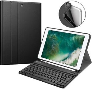For iPad 6th Gen 9.7 inch 2018 Tablet Keyboard Case TPU Back with Pencil Holder