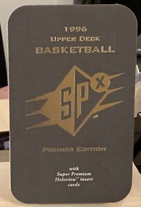 1996 SPX BASKETBALL PREMIER EDITION PROMO DISPLAY WITH MICHAEL JORDAN PROMO CARD