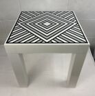 VTG 70’s RARE Mod Pop Art Black & White Plastic Parsons Style Square Side Table