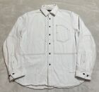 Rag & Bone Shirt Jacket Mens Size Large White Linen Blend Denim Long Sleeve