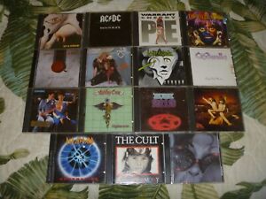 LOT 16 CD 80s METAL RUSH CULT MOTLEY CRUE AC/DC VAN HALEN DEF LEP SCORPIONS MORE
