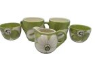 Laurie Gates Soho Mugs creamer and 2 dipping bowls 5 piece lot