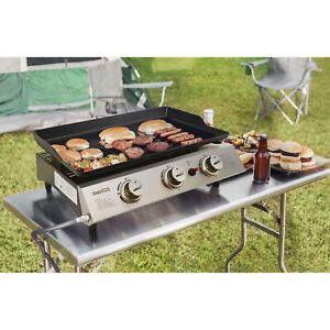 3-Burner 26,400-BTU Portable Gas Portable Flat Top Grill Griddle Outdoor Camping