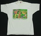 Rare Vintage HUMAN-I-TEES The Living Rain Forest Jungle T Shirt 90s White SZ 2XL