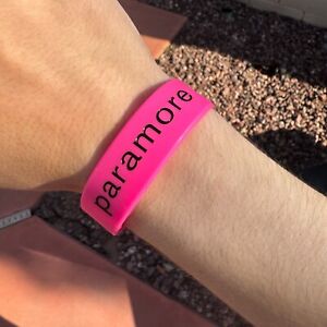 Paramore Pink Silicone Rubber Wristband Bracelet New