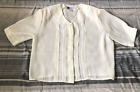 Vtg Lindsey Blake Button Up Top Size 16 Sheer Peter Pan Collar Cottagecore Lace