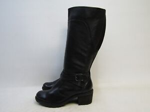 LL Bean Womens Size 8 M Brown Leather Zip Buckle Knee High Fashion Boots