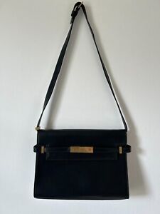 Saint Laurent Manhattan Handbag Shoulder Bag Black Leather Satchel YSL @BOV #X