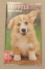2024-2025 PUPPIES 2 Year Purse Pocket Calendar Planner - FREE SHIPPING
