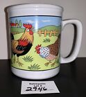 Vintage Rooster Hen Ceramic Stoneware Mug Coffee Tea Cup
