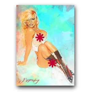 Pamela Anderson #102 Art Card Limited 14/50 Edward Vela Signed (Censored)
