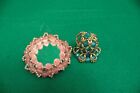 New Listing2 Vintage Beaded Christmas Ornaments Handmade Pink Turquoise