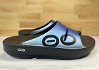 Oofos OOahh Sport Slides Blue Black Women's Size 10 Recovery Shoes Sandals