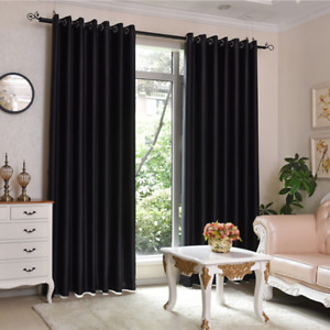 2× Grommet High Blackout Thermal Livingroom Bedroom Window Curtain Drapes 132 CM