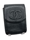 CHANEL Chanel Cigarette Case Caviar skin black leather