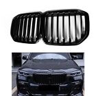 For 2019-2021 2020 BMW X7 G07 Front Bumper Grille Grill w/ Camera Gloss Black