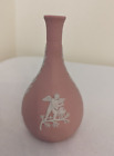 New ListingWedgwood Pink Cherub Jasperware Vase w/ White Reliefs (5 1/2in tall) GREAT