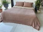100% Cotton Muslin Throw Blanket 4 Layers Bedspread Muslin Bed Cover Brown