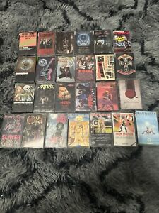 Vintage Metal Rock Cassette Tape Lot Of 25 (Slayer, Iron Maiden & More RARE)
