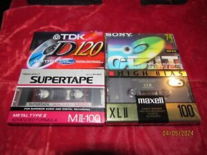 Lot of 4 REALISTIC SuperTape TDK D120 Sony and Maxell Cassette Tapes Sealed NEW