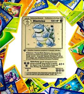 Blastoise Gold Metal Pokémon Card Collectible Gift