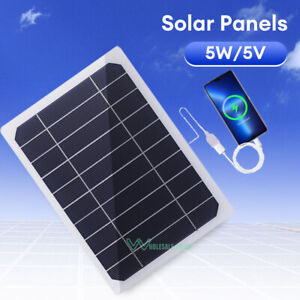USB Solar Panel Charger Power Bank 5W 5V Outdoor Solar Charger for Cell Phone