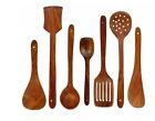 Wooden Serving and Cooking Spoons Set Kitchen Organizer Items Set Of 7 Sheesham