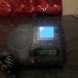 Vintage Sony Watchman FD-C290 TV Digital Alarm Clock Radio AM/FM Television B&W