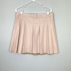 Derek Lam 10 Crosby Sz 10 Blush Pink Faux Leather Pleated Mini Skirt ****READ