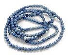 200+ Vintage Genuine Fossil Denim Blue 4mm. Gemstone Beads (36 Inch String) 6430