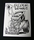 LARGE Rat Fink Ed Big Daddy Roth RACE poster print Ford Hotrod Adult Coloring