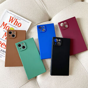 Soft Silicone Square Case Shockproof For iPhone 15 14 13 12 Pro Max 11 7 8 SE3