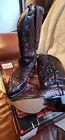 Los Altos Exotic Hornback Caiman Black Cherry 10 D Men's Cowboy Boots #1990218