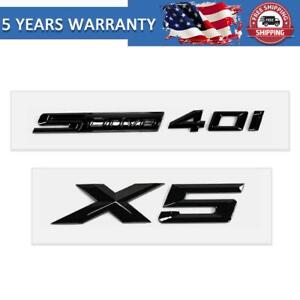 Gloss Black For X5 5 Series X5+SDrive40i Emblem 40 i Letters Rear Trunk Badge US (For: 2021 BMW X5 xDrive40i 3.0L)