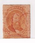 BRAZIL stamps - 1876- D. Pedro  _500 R Rouletted _ Cancel Study_ Red Cancel