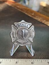 Vintage Obsolete Fire Department Badge Minoa #1