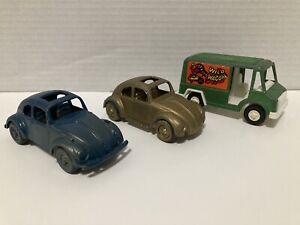 VTG Tootsie Toy Car Lot Of 3 (2 VW Bugs, Wild Wagon Panel Truck)