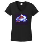 Women's Colorado Avalanche shirt  ladies v neck T shirt bling hockey sparkles