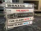 5 Punk Cassettes: Black Flag, Misfits, The Clash, Riot Grrrl (Various) Lot of 5